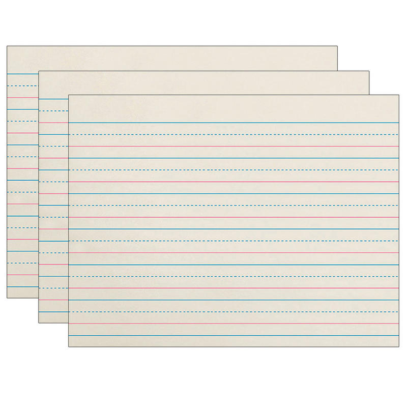 Pacon Zaner-Bloser Grade K Newsprint Handwriting Paper, 10-1/2in x 8in, Ruled, 500 Sheets Per Pack, Set Of 3 Packs MPN:PACZP2609-3