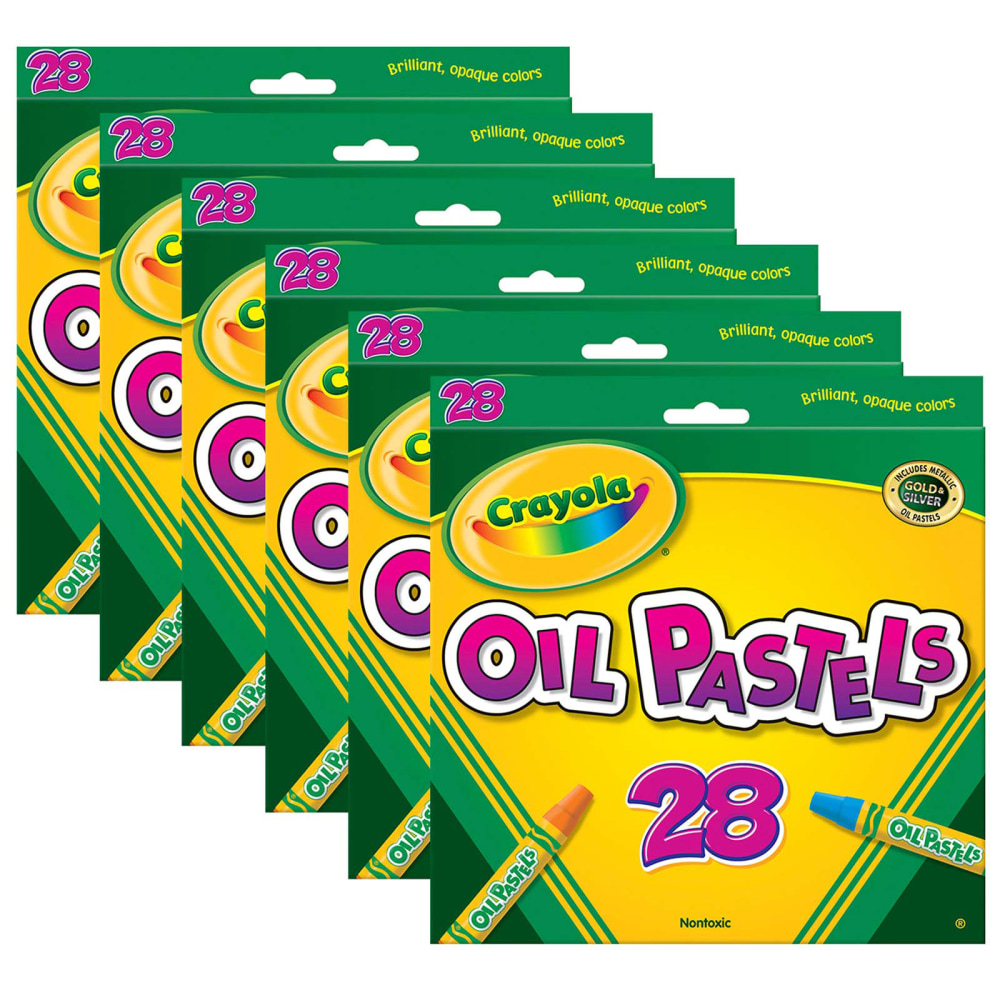 Crayola Oil Pastels, Assorted Colors, 28 Per Box, Set Of 6 Boxes MPN:BIN524628-6