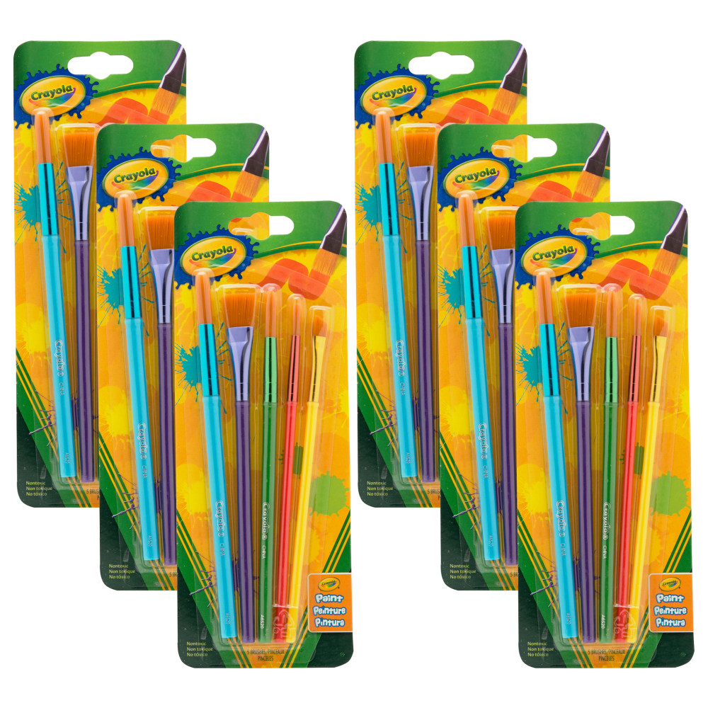 Crayola Arts & Crafts Brushes, 5 Per Set, 6 Sets MPN:BIN053506-6