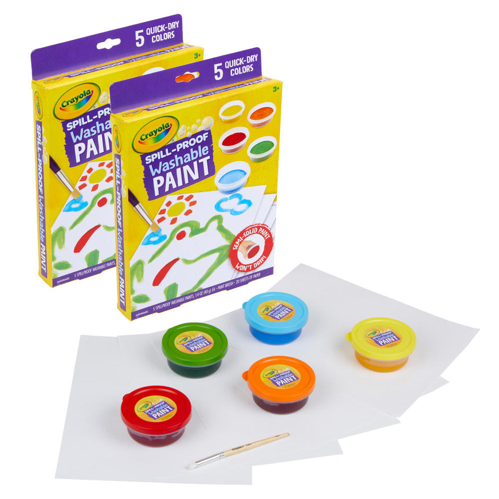 Crayola Spill-Proof Washable Paint Kits, 1.43 oz, Assorted, Bundle Of 2 Kits MPN:BIN541092-2