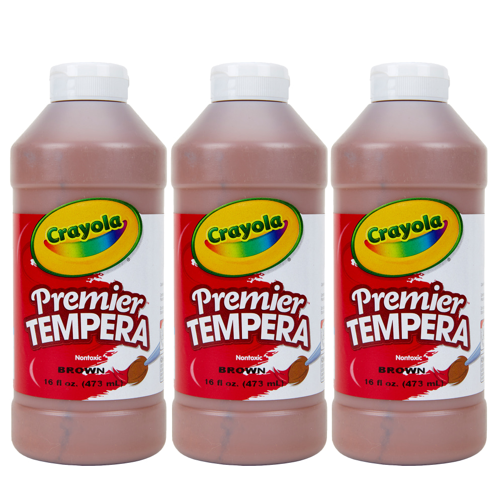 Crayola Premier Tempera Paints, 16 Oz, Brown, Pack Of 3 Paints MPN:BIN541216007-3