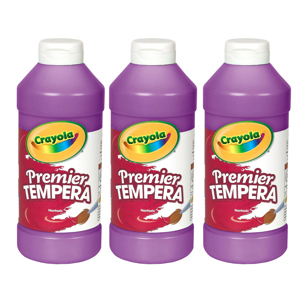 Crayola Premier Tempera Paints, 16 Oz, Violet, Pack Of 3 Paints MPN:BIN541216040-3