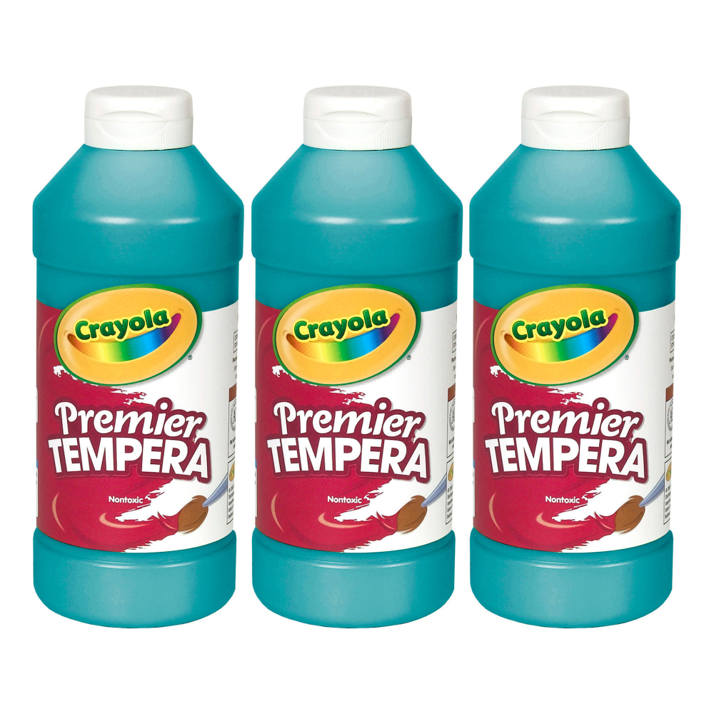 Crayola Premier Tempera Paints, 16 Oz, Turquoise, Pack Of 3 Paints MPN:BIN541216048-3