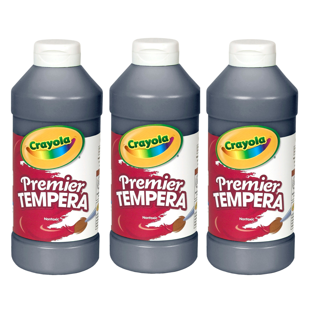 Crayola Premier Tempera Paints, 16 Oz, Black, Pack Of 3 Paints MPN:BIN541216051-3