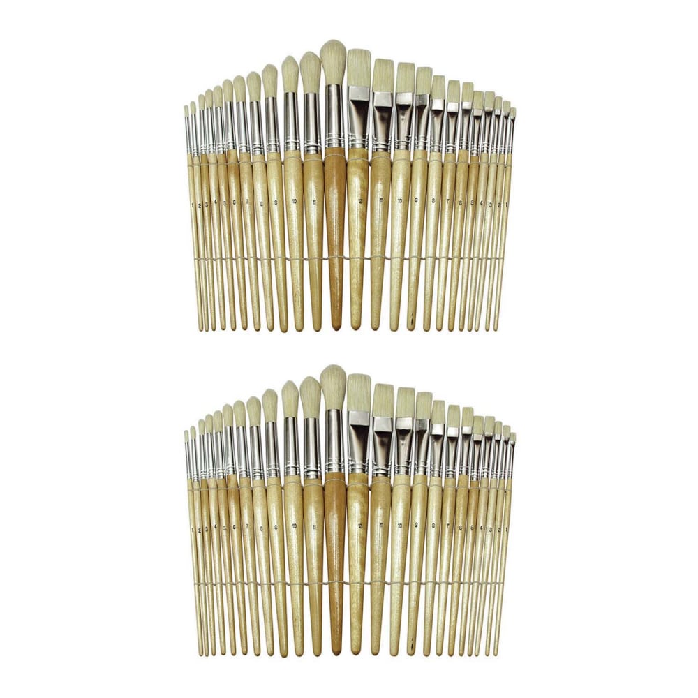 Creativity Street Beginner Paint Brushes, Preschool Brush Set, Natural, 24 Brushes Per Pack, Set Of 2 Packs MPN:CK-5172-2