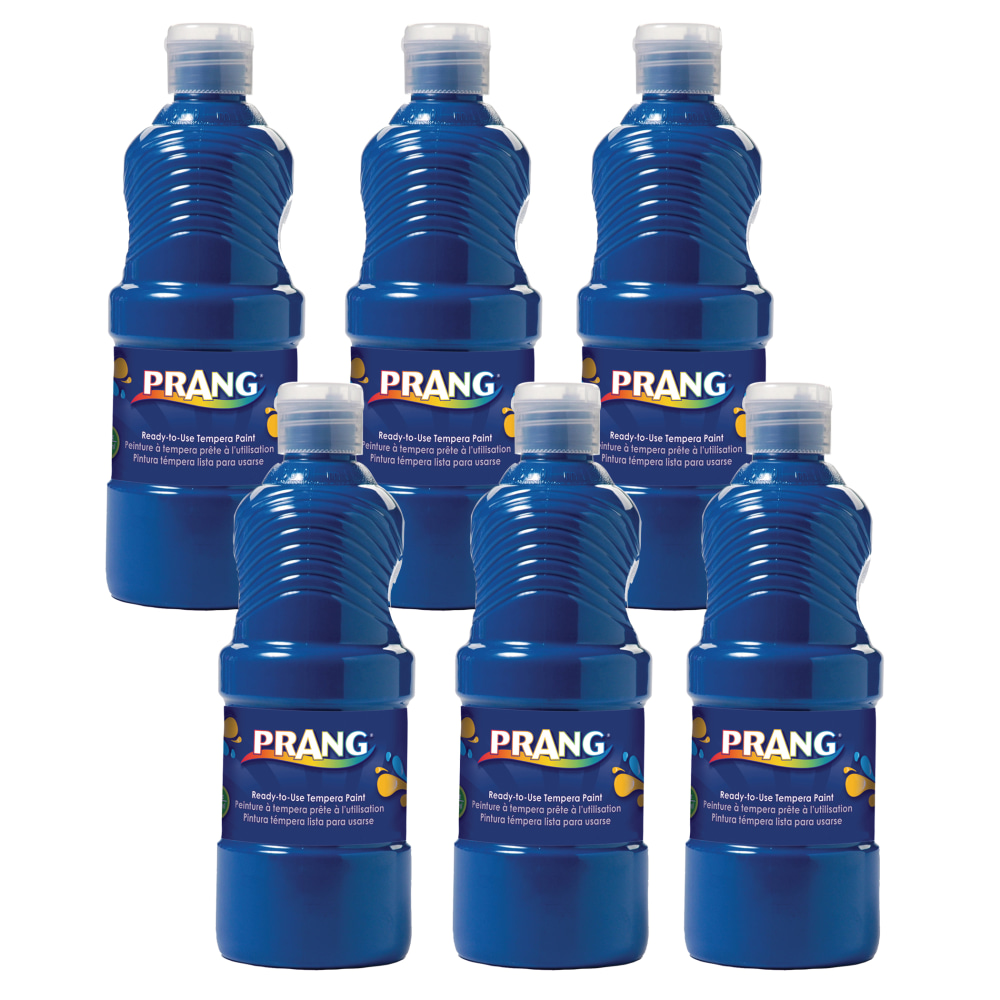 Prang Ready-To-Use Tempera Paints, 16 Oz, Blue, Pack Of 6 Paints MPN:DIX21605-6