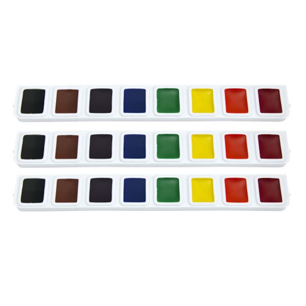 Prang Half Pan Watercolor Refill Trays, Disposable, Assorted, Set Of 3 Trays, Box of 3 Sets MPN:DIX82000-3