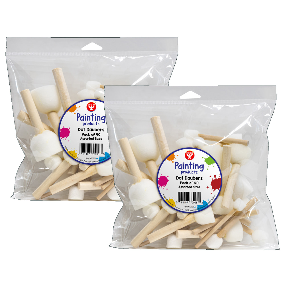 Hygloss Dot Daubers, 4 Sizes, 40 Per Pack, Set Of 2 Packs MPN:HYG70098-2