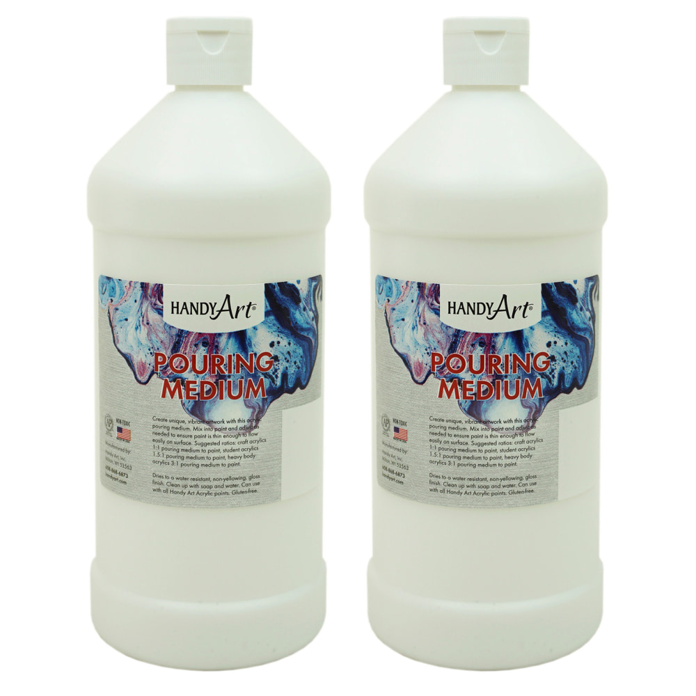 Handy Art Pouring Medium Bottles, 32 Oz, Clear, Pack of 2 Bottles MPN:RPC103176-2