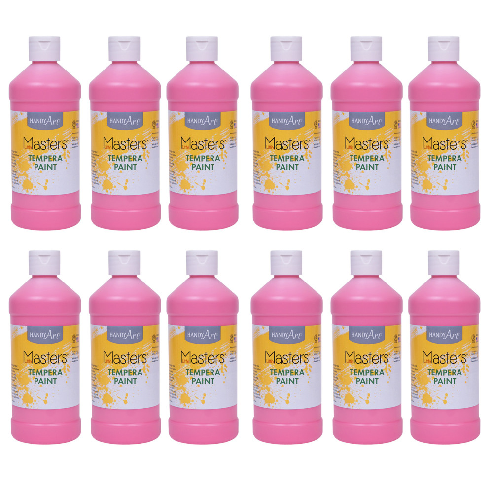 Handy Art Little Masters Tempera Paints, 16 Oz, Pink, Pack Of 12 Paints MPN:RPC201722-12