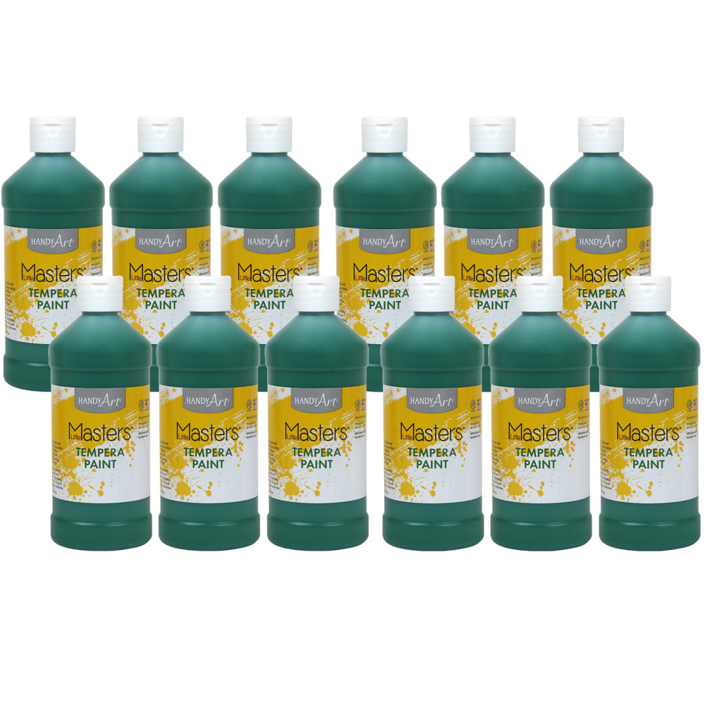 Handy Art Little Masters Tempera Paints, 16 Oz, Green, Pack Of 12 Paints MPN:RPC201745-12