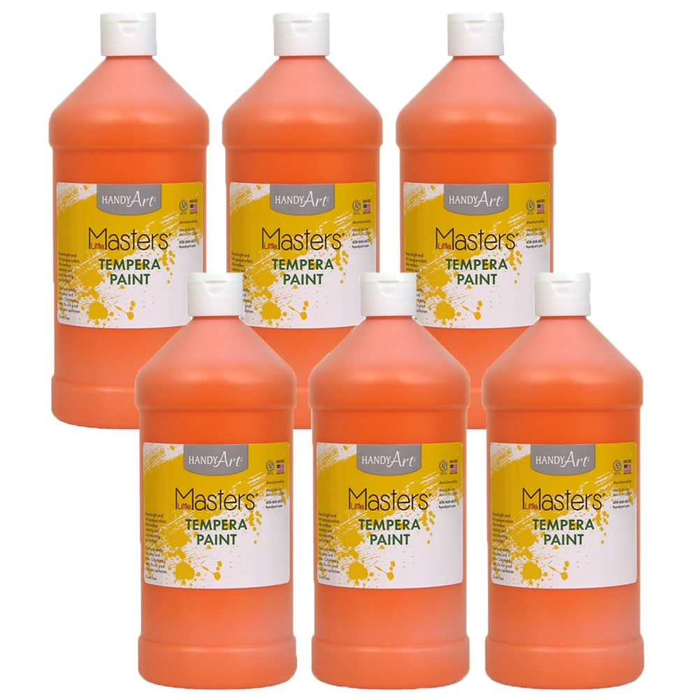 Handy Art Little Masters Tempera Paints, 32 Oz, Orange, Pack Of 6 Paints MPN:RPC203715-6
