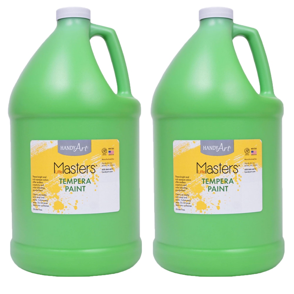 Handy Art Little Masters Tempera Paints, 1 Gallon, Light Green, Pack Of 2 Paints MPN:RPC204742-2