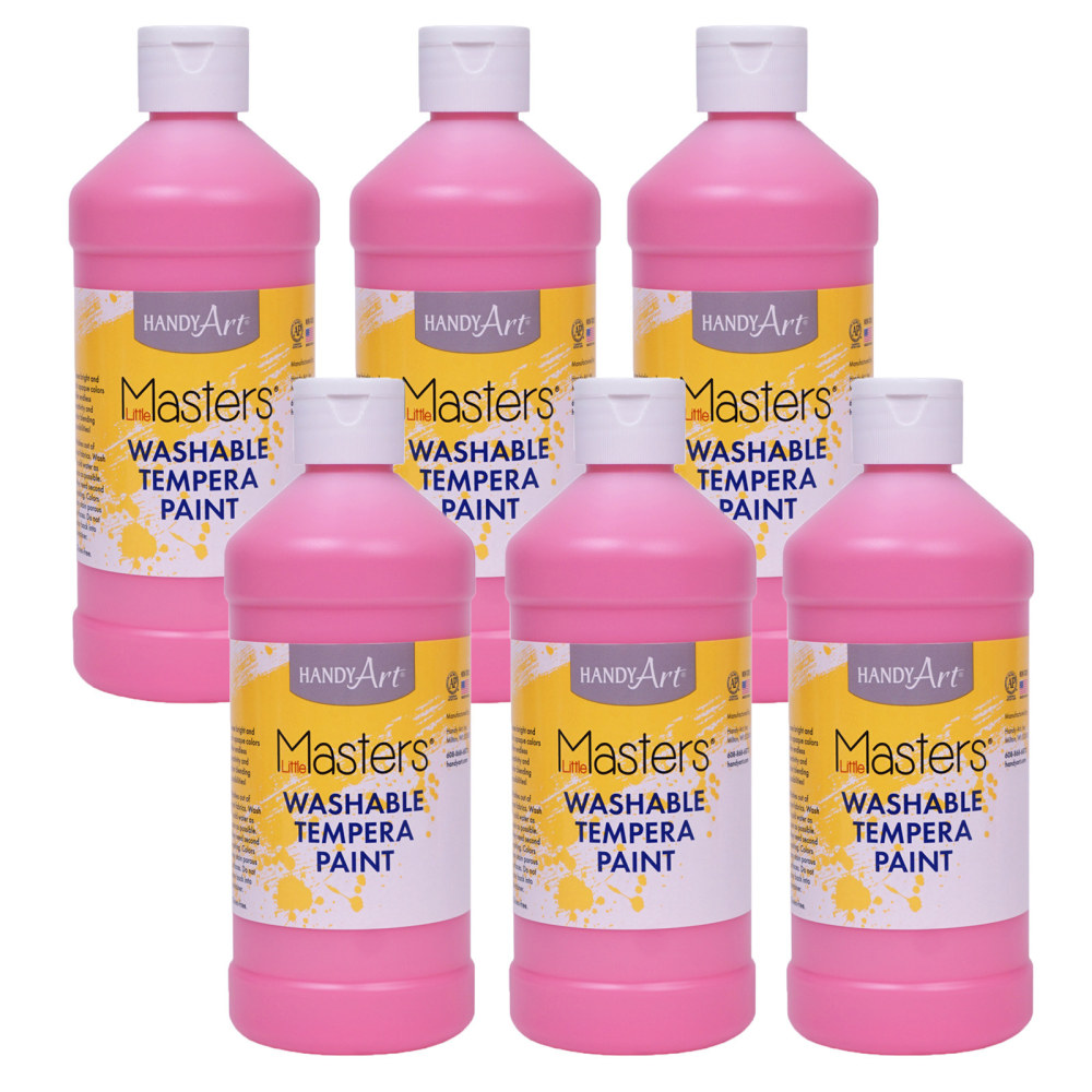 Handy Art Little Masters Washable Tempera Paints, 16 Oz, Pink, Pack Of 6 Paints MPN:RPC211722-6