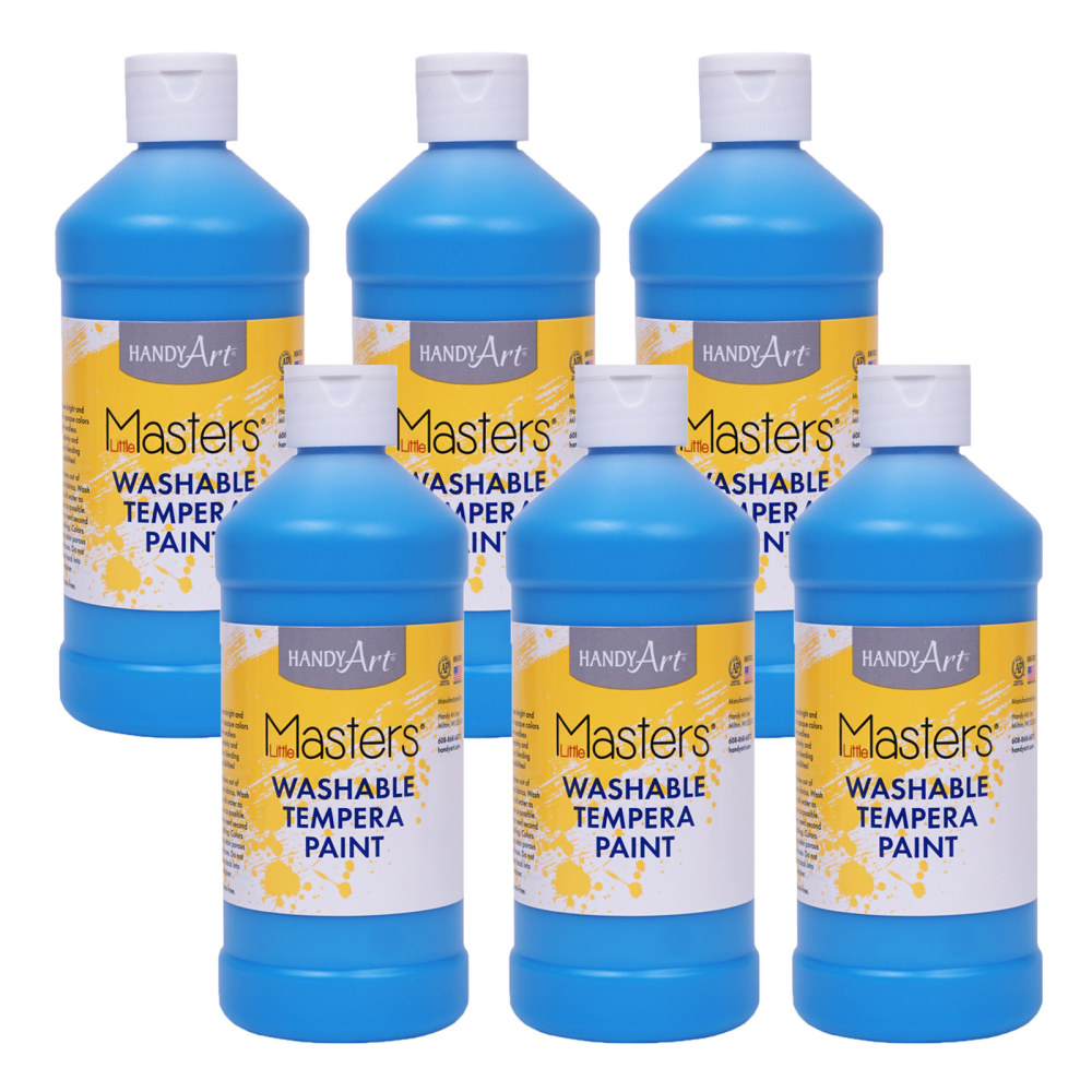 Handy Art Little Masters Washable Paints, 16 Oz, Light Blue, Pack Of 6 Paints MPN:RPC211732-6