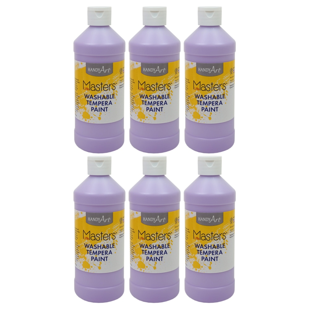 Handy Art Little Masters Washable Tempera Paints, 16 Oz, Light Purple, Pack Of 6 Paints MPN:RPC211738-6