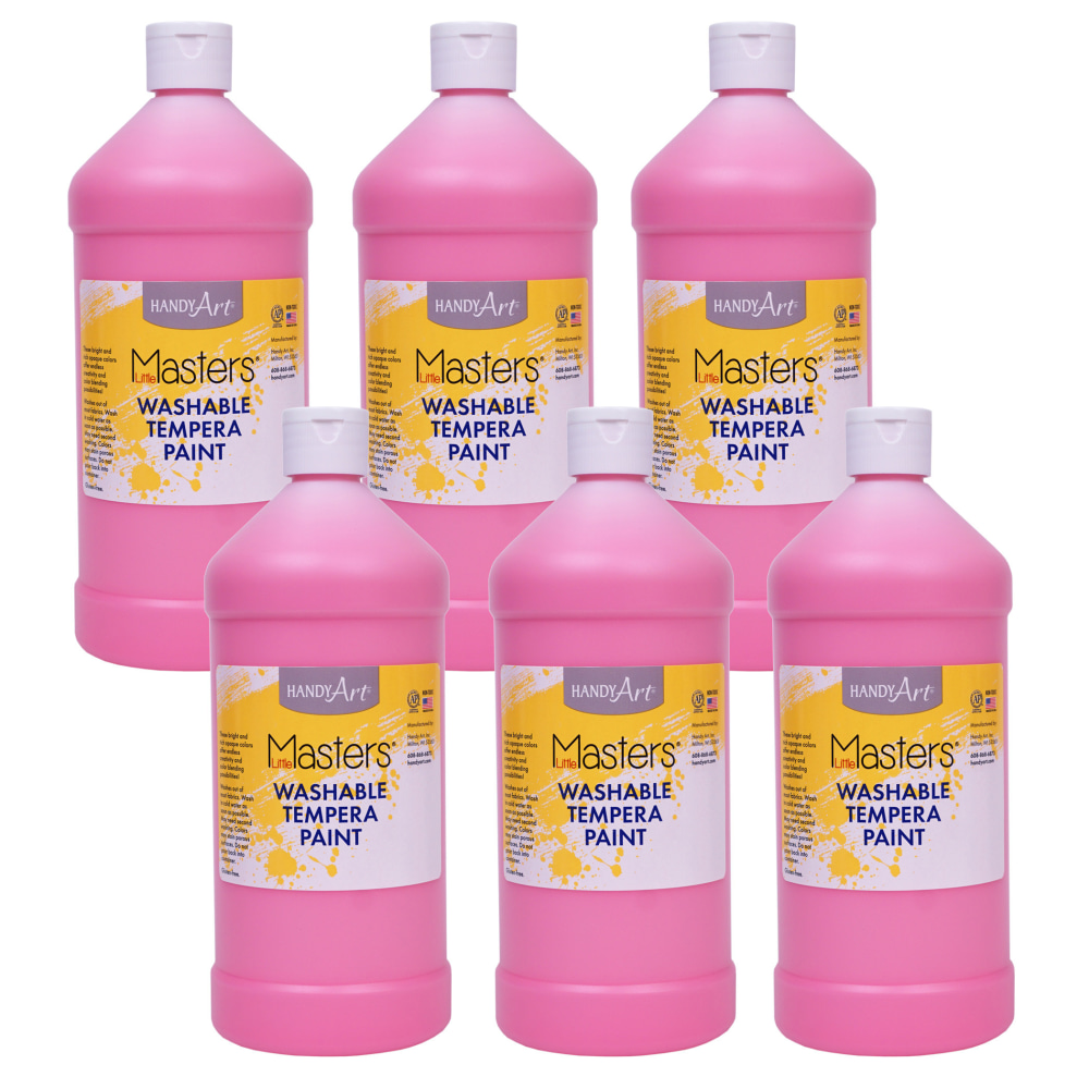 Handy Art Little Masters Washable Tempera Paints, 32 Oz, Pink, Pack Of 6 Paints MPN:RPC213722-6