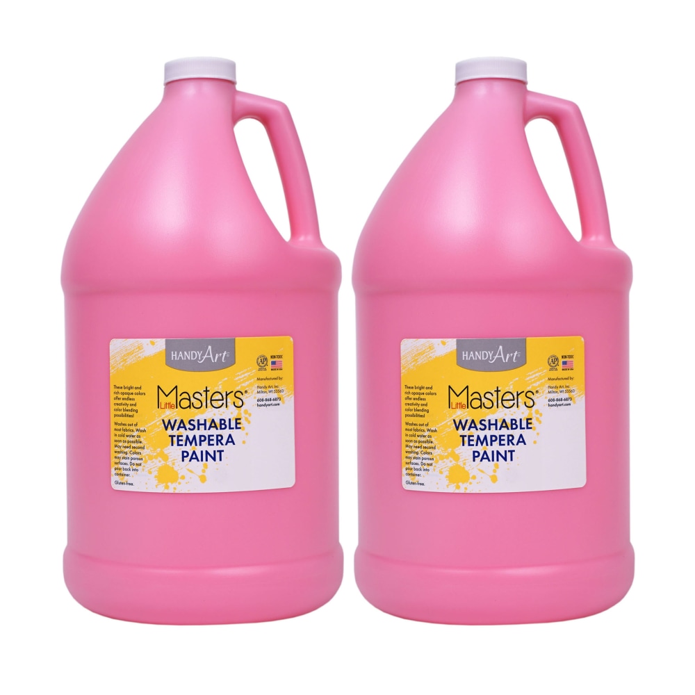 Little Masters Washable Tempera Paint Bottles, 1 Gallon, Pink, Pack Of 2 Paint Bottles MPN:RPC214722-2