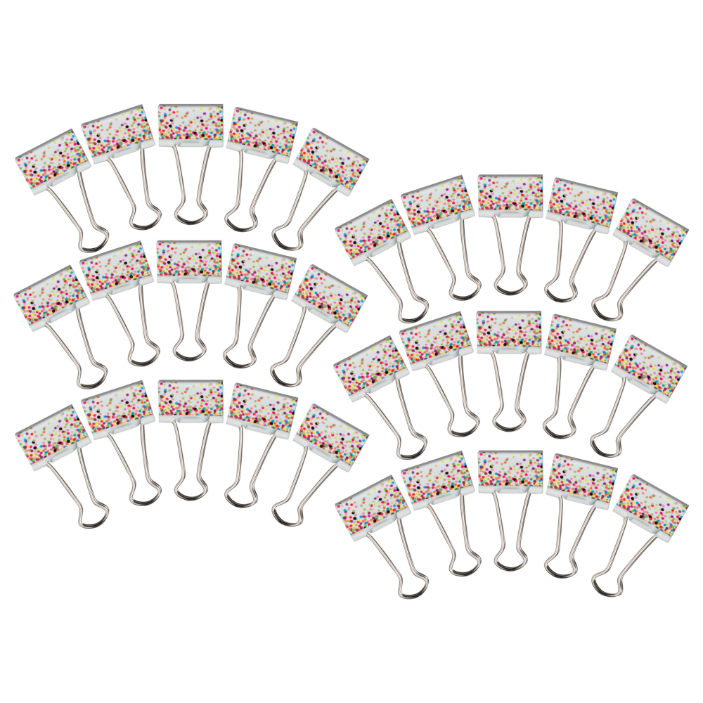 Teacher Created Resources Confetti Binder Clips, Medium, 8 Per Pack, Set Of 6 Packs MPN:TCR20857-6