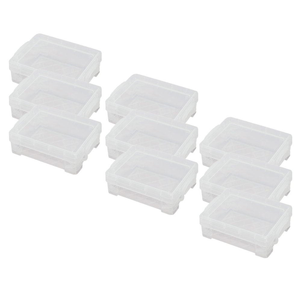 Super Stacker Crayon Boxes, 1-11/16inH x 3-7/16inW x 4-3/4inD, Clear, Pack Of 9 Crayon Boxes MPN:AVT40311-9