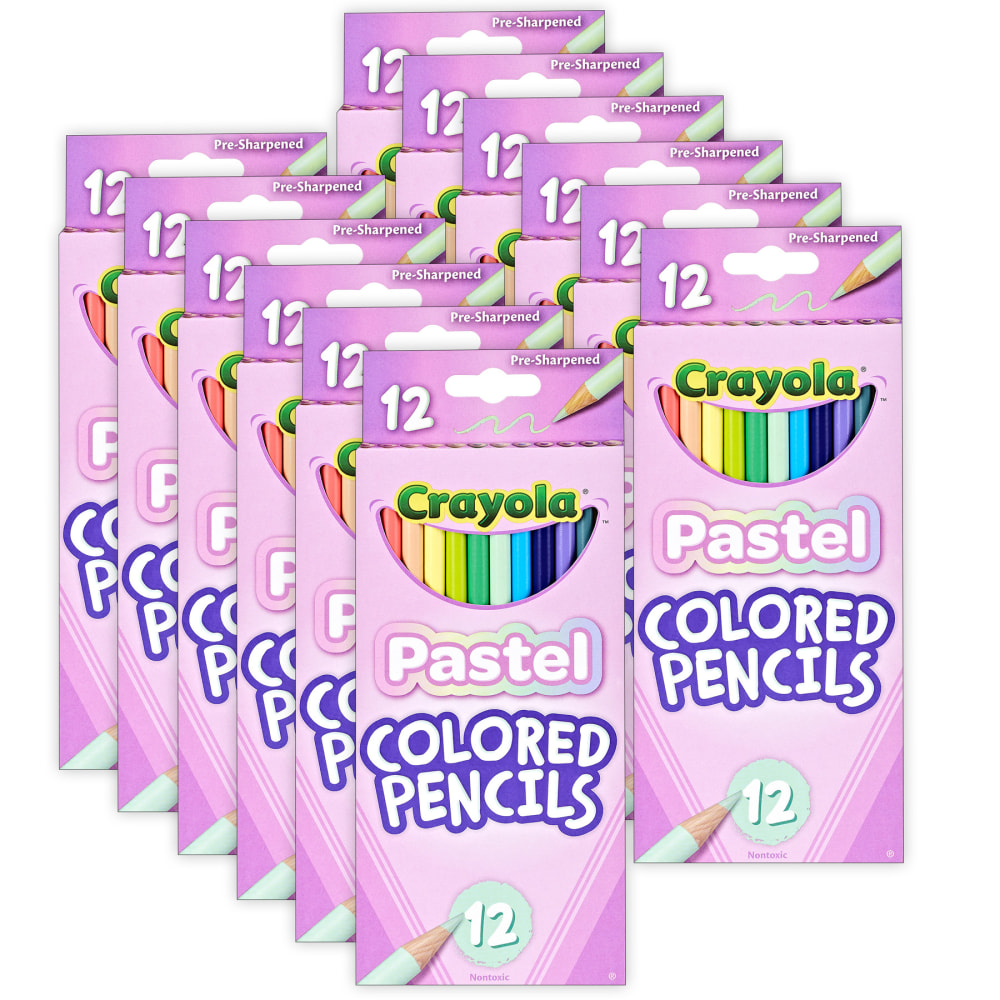 Crayola Colored Pencils, Pastel, 12 Per Pack, Set Of 12 Packs MPN:BIN682030-12