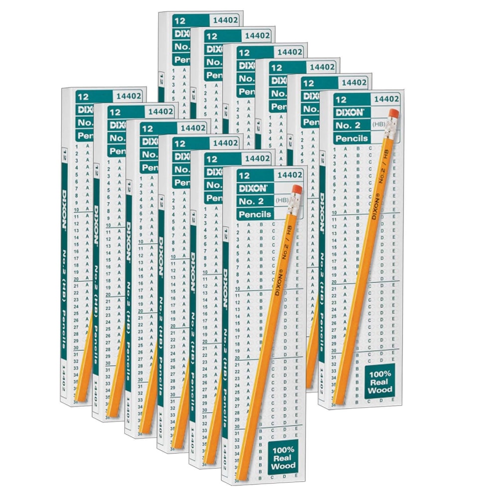 Dixon Pencils, No. 2, Soft, Yellow, Box Of 12 Pencils, Set Of 12 Boxes MPN:DIX14402-12