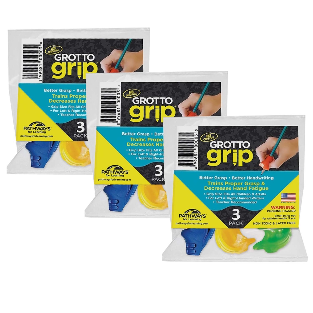 Pathways For Learning Grotto Grips, 1-11/16in, Assorted Colors, 3 Grips Per Pack, Set Of 3 Packs MPN:GGH03-3