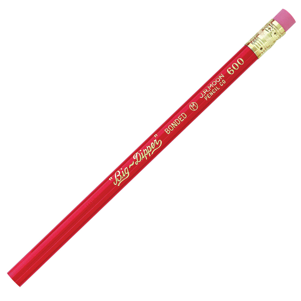 Moon Products Big-Dipper Pencils With Erasers, Medium, No. 2, Red, 12 Pencils Per Pack, Set Of 3 Packs MPN:JRM600T-3
