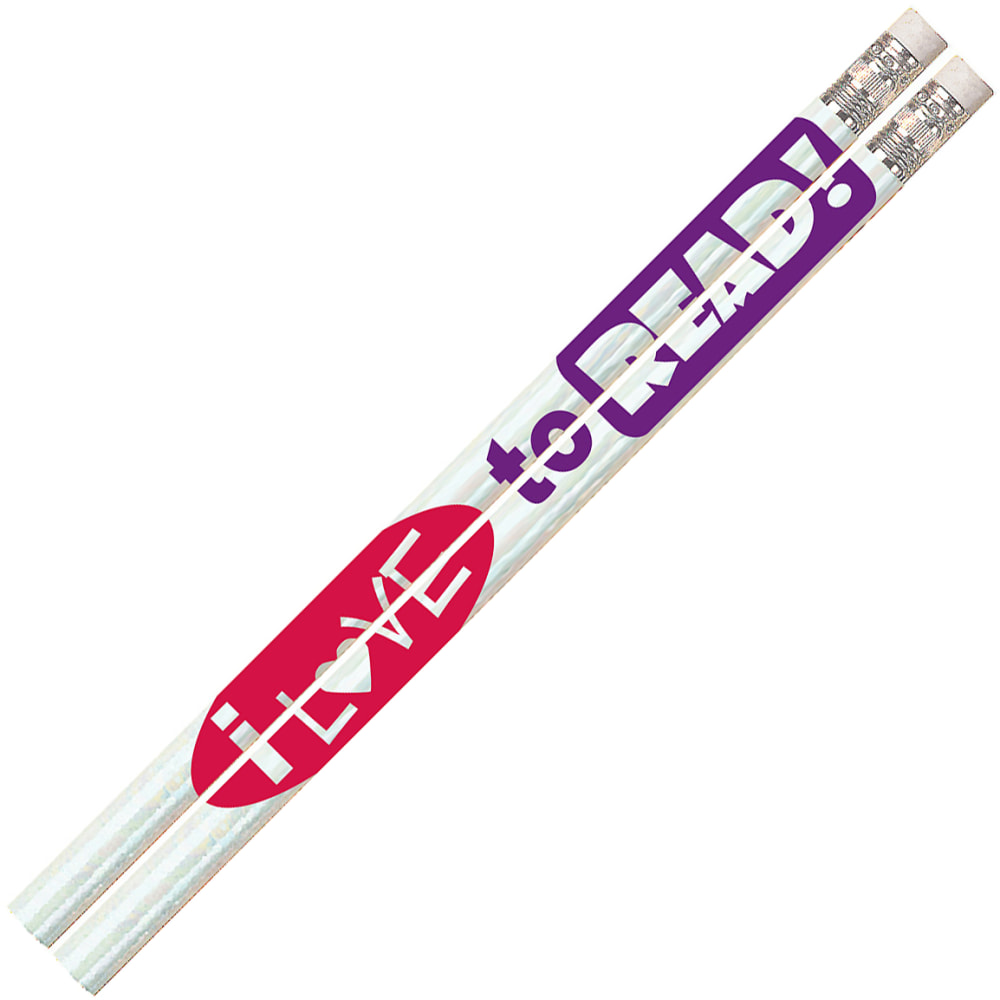 Musgrave Pencil Co. Inc. Motivational Pencils, No. 2 Lead, I Love To Read!, 12 Pencils Per Pack, Set Of 12 Packs MPN:MUS1486D-12