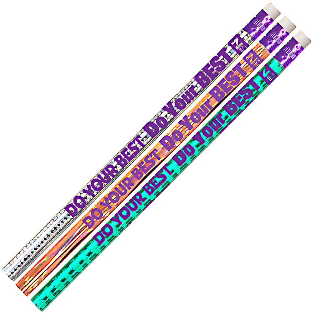 Musgrave Pencil Co. Inc. Motivational Pencils, No. 2 Lead, Do Your Best On The Test, 12 Pencils Per Pack, Set Of 12 Packs, MUS1536D12 MPN:MUS1536D-12