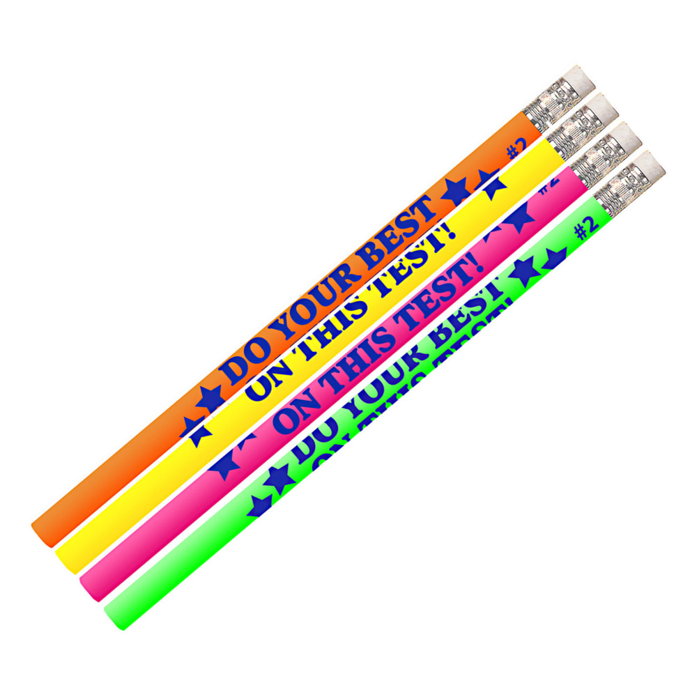 Musgrave Pencil Co. Inc. Motivational Pencils, No. 2 Lead, Do Your Best On The Test, 12 Pencils Per Pack, Set Of 12 Packs, MUS2495D12 MPN:MUS2495D-12