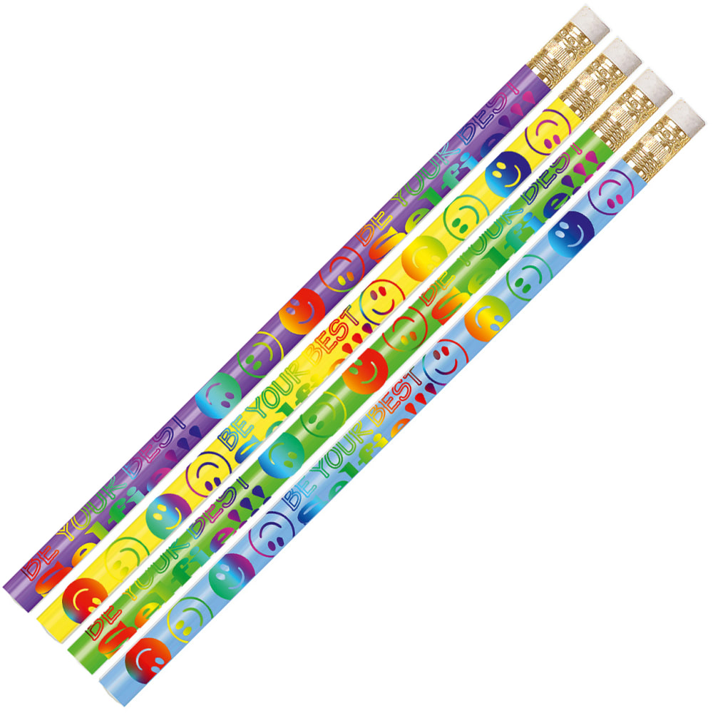 Musgrave Pencil Co. Inc. Motivational Pencils, No. 2 Lead, Be Your Best Selfie, 12 Pencils Per Pack, Set Of 12 Packs MPN:MUS2567D-12