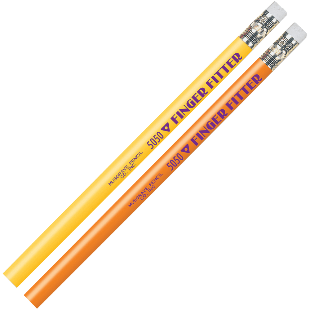 Musgrave Pencil Co. Inc. Finger Fitter Pencils With Erasers, Medium Point, No. 2, Assorted Colors, 12 Pencils Per Pack, Set Of 3 Packs MPN:MUS5050T-3