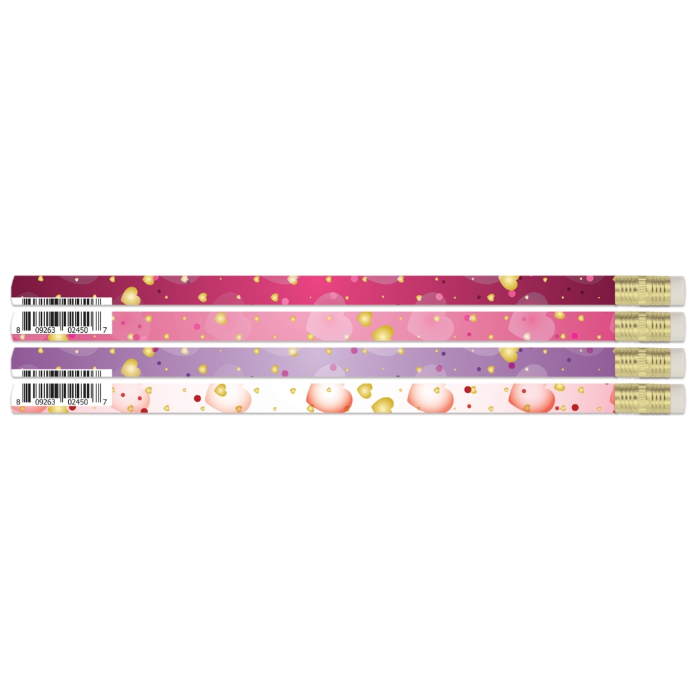 Musgrave Pencil Co. Inc. Motivational Pencils, Dreamy Hearts, 12 Pencils Per Pack, Set Of 12 Packs MPN:MUSD2450-12