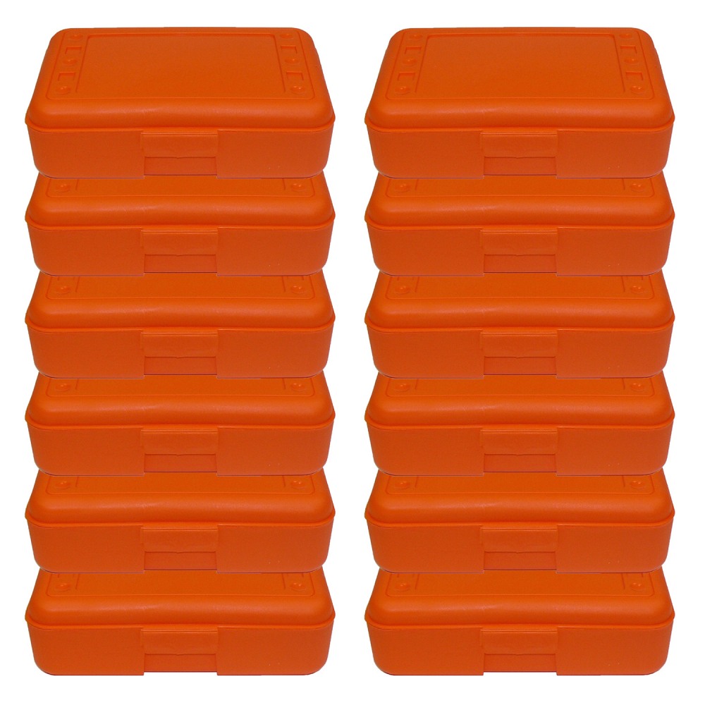 Romanoff Pencil Boxes, 2-1/2inH x 8-1/2inW x 5-1/2inD, Orange, Pack Of 12 Boxes MPN:ROM60209-12