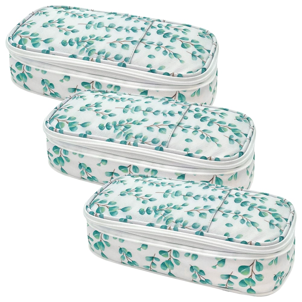 Teacher Created Resources Pencil Cases, 2-1/2inH x 4-1/4inW x 9inD, Eucalyptus, Pack Of 3 Cases MPN:TCR6128-3
