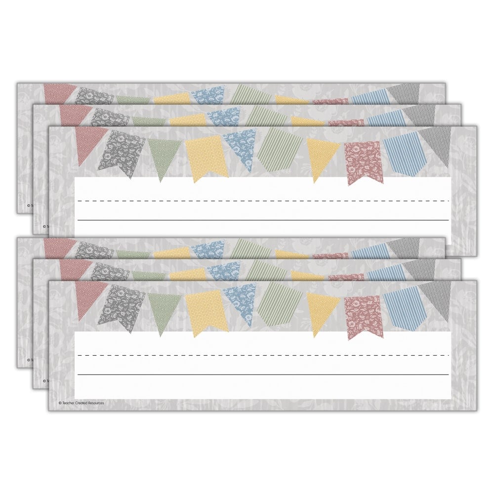 Teacher Created Resources Flat Name Plates, 3-1/2inH x 11-1/2inW x 1/10inD, Classroom Cottage, 36 Name Plates Per Pack, Set Of 6 Packs MPN:TCR7191-6