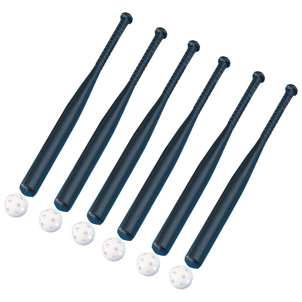 Champion Sports Plastic 31in Baseball Bat & Ball Combo Sets, Pack Of 6 Sets MPN:CHSPLBC-6