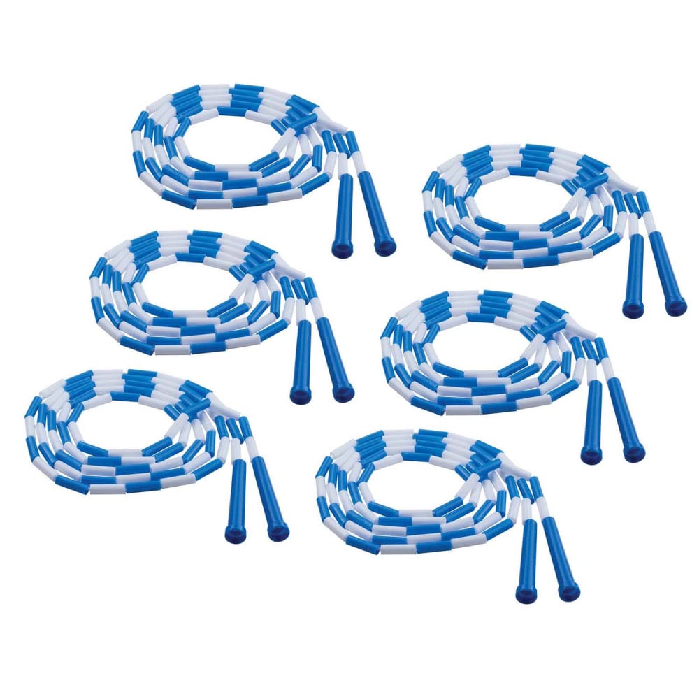Champion Sports Plastic Segmented Jump Ropes, 9ft, Blue/White, Pack Of 6 Jump Ropes MPN:CHSPR9-6