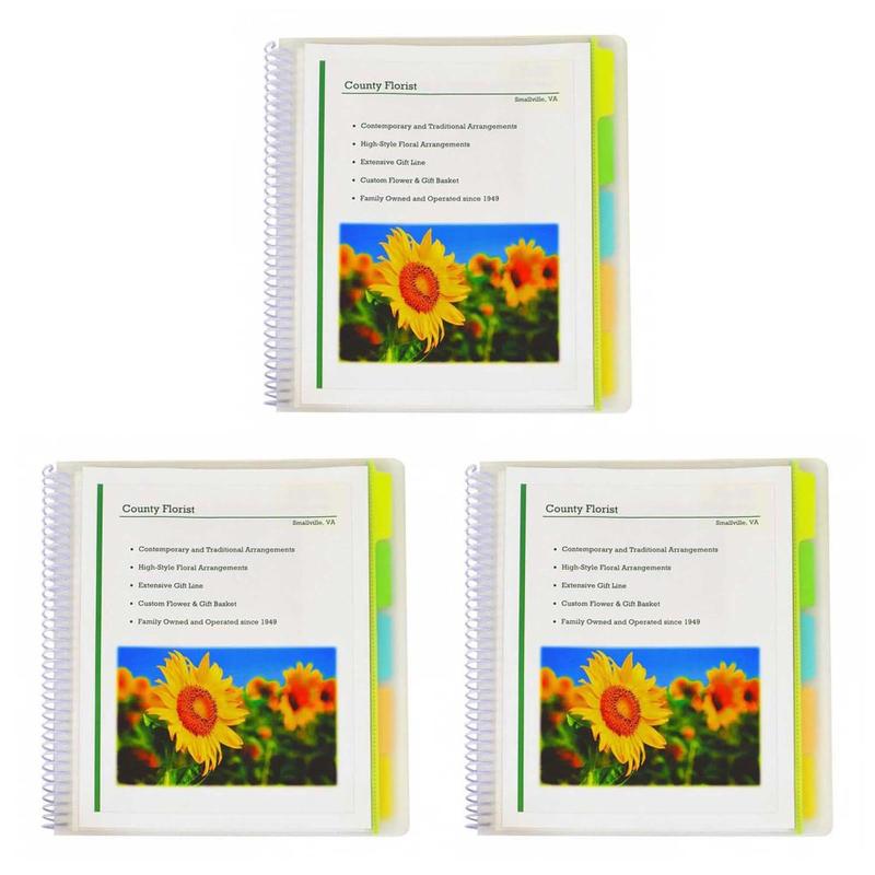 C-Line 10-Pocket Poly Portfolios With Write-On Index Tabs, 8-1/2in x 11in, 5-Tab, Clear, Pack Of 3 Portfolios MPN:CLI33650-3