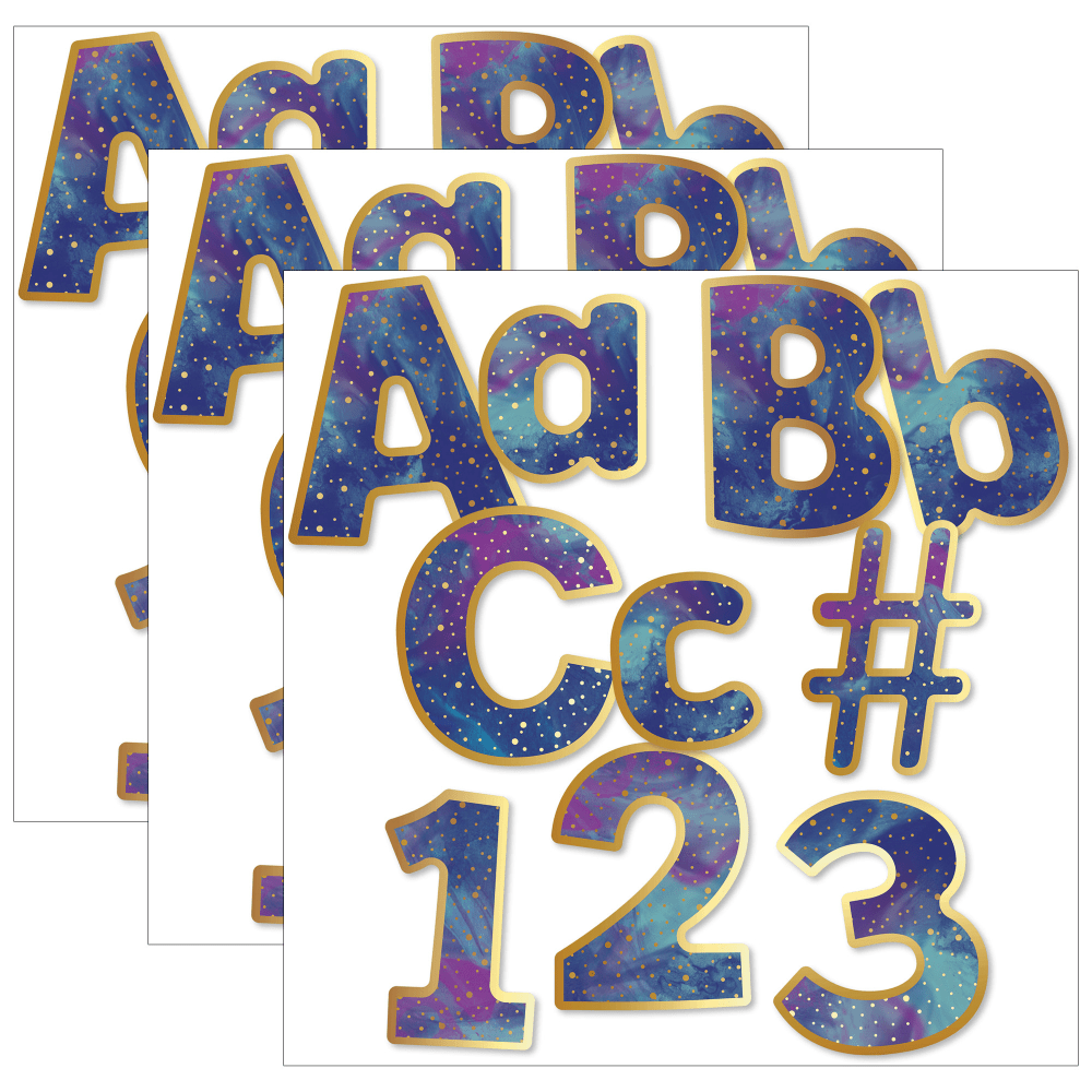 Carson Dellosa Education EZ Letters Combo Pack, Galaxy, 4-inch, 219 Pieces Per Pack, Set Of 3 Packs MPN:CD-130089-3