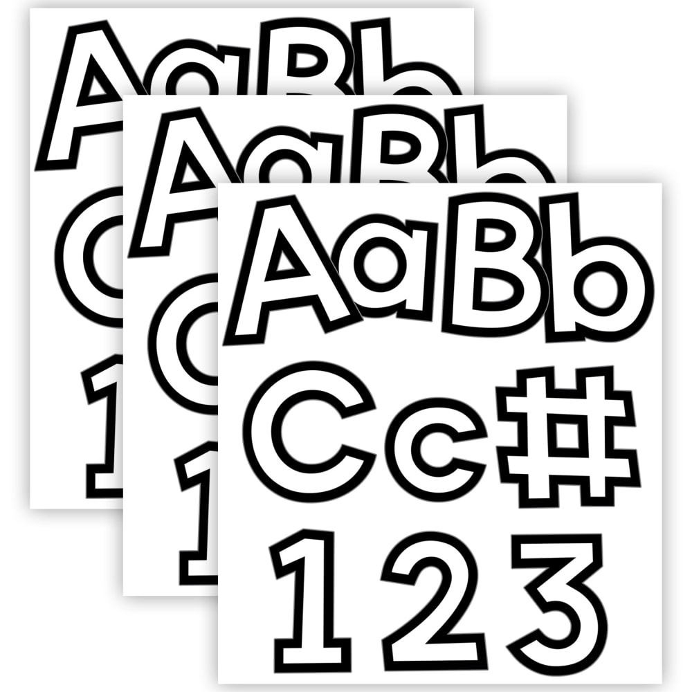 Carson Dellosa Education EZ Letters Combo Pack, White With Black Trim, 219 Pieces Per Pack, Set Of 3 Packs MPN:CD-130100-3