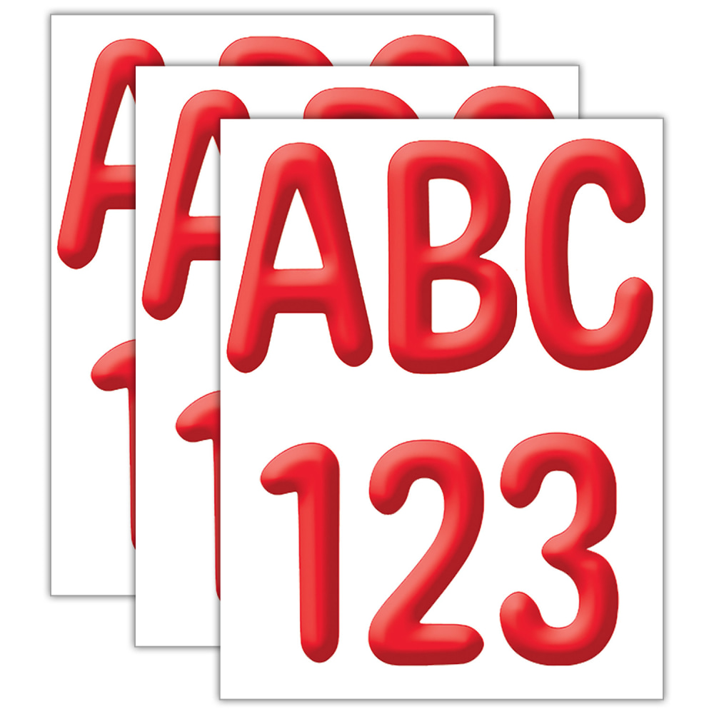 Eureka 4in Deco Letters, Color My World Solid Red, 180 Letters Per Pack, Set Of 3 Packs MPN:EU-845304-3