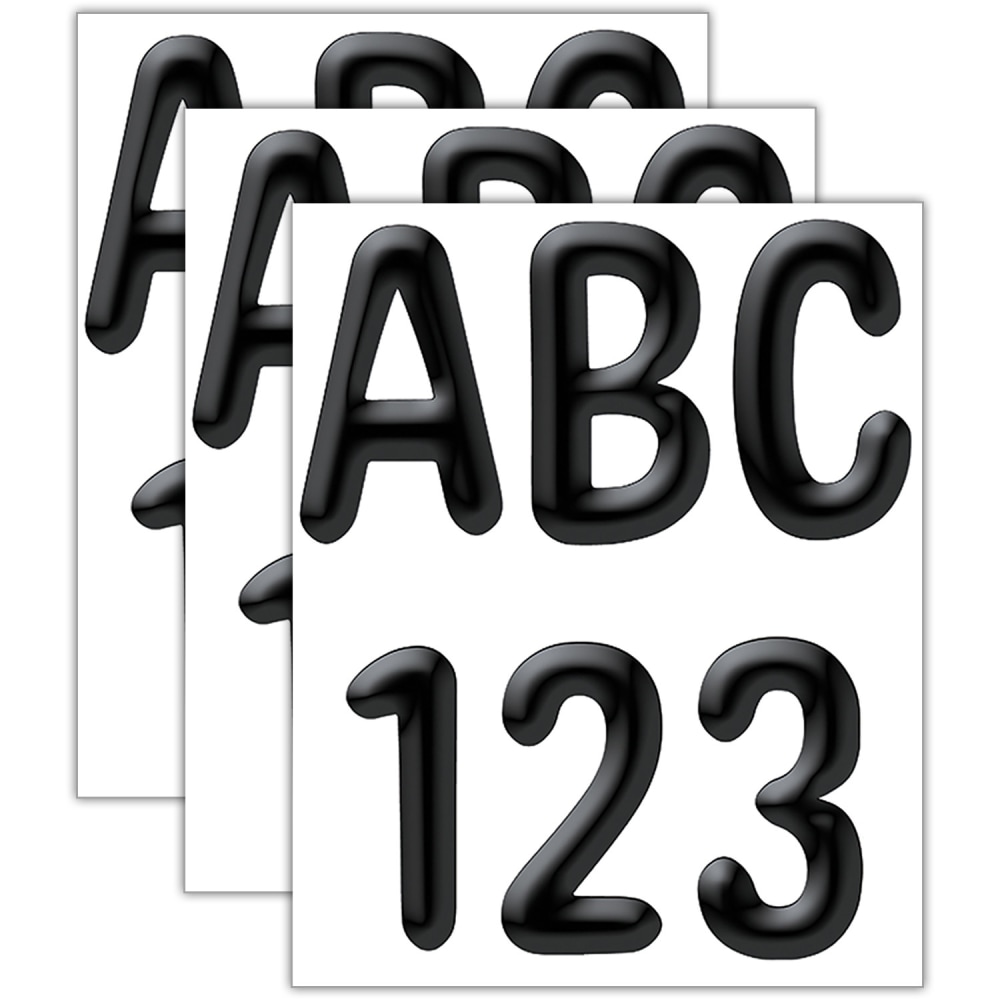 Eureka 4in Deco Letters, Color My World Solid Black, 180 Letters Per Pack, Set Of 3 Packs MPN:EU-845306-3