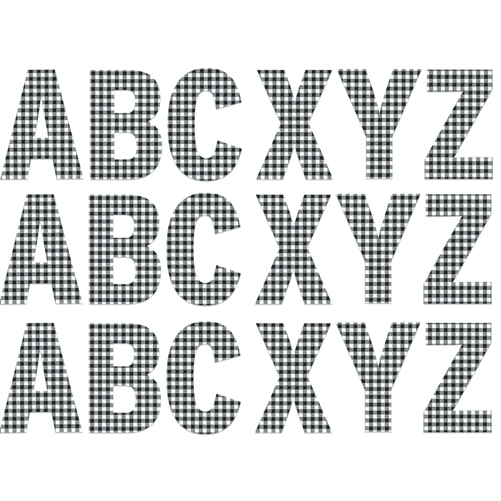 Eureka 7in Deco Letters, Gingham, 129 Letters Per Pack, Set Of 3 Packs MPN:EU-850008-3