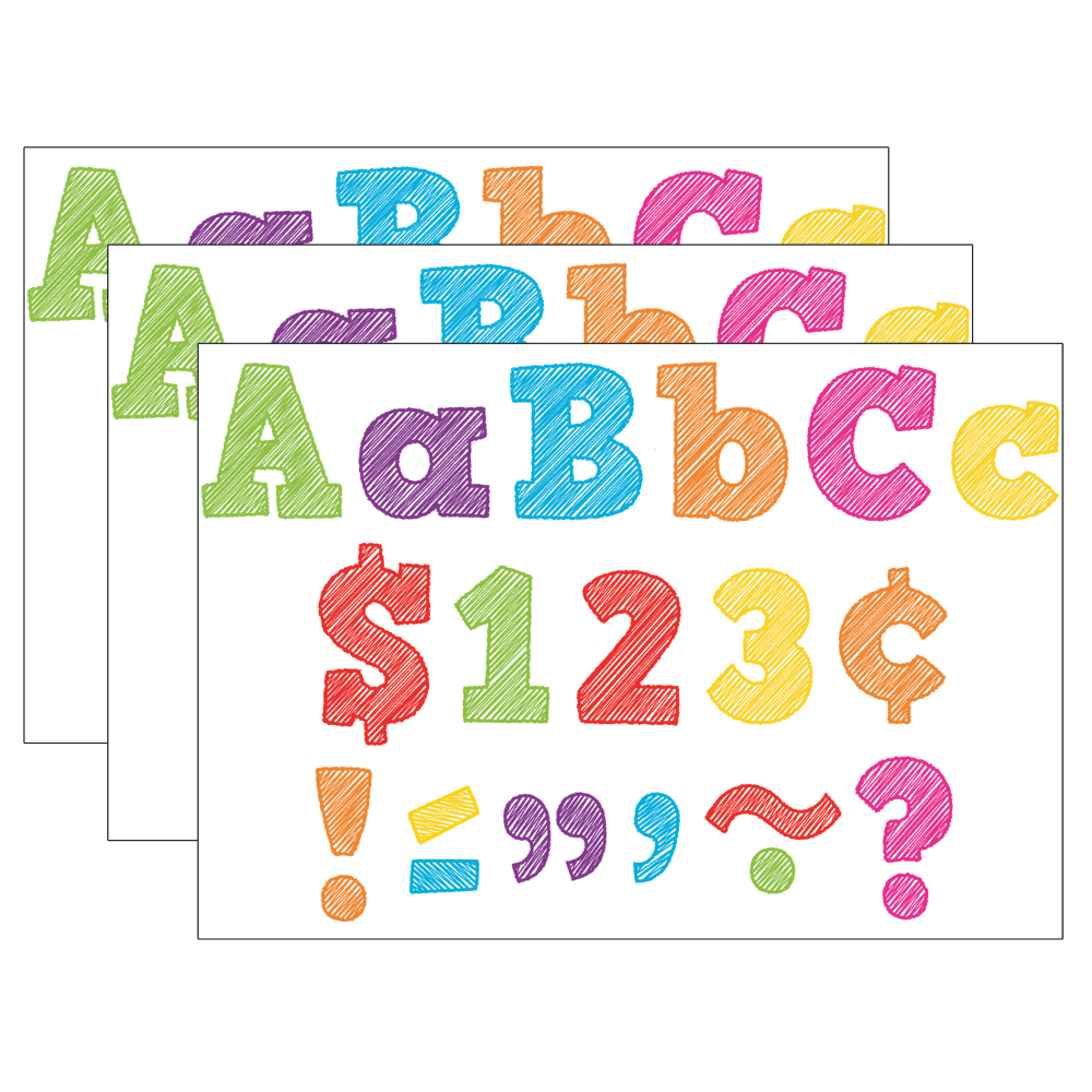 Teacher Created Resources Letters Combo Pack, 4in, Scribble Bold Block, 230 Characters Per Pack, Set Of 3 Packs MPN:TCR2686-3