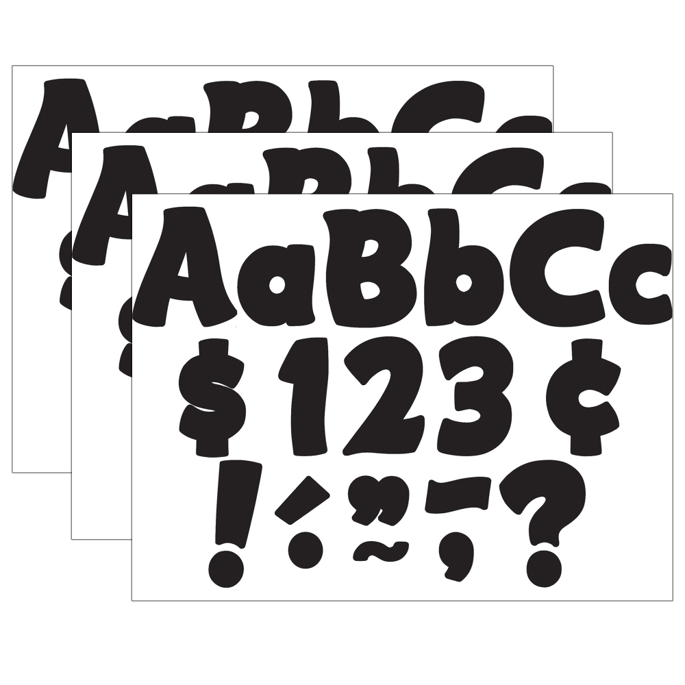 Teacher Created Resources Letters Combo Pack, 4in, Black Funtastic, 208 Per Pack, Set Of 3 Packs MPN:TCR5453-3