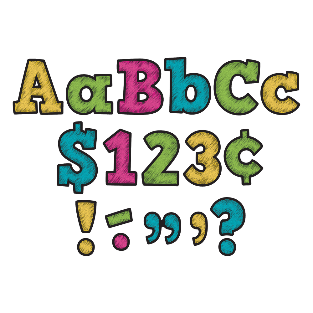 Teacher Created Resources Letters, 4in, Chalkboard Brights Bold Block Combo Pack, Set Of 3 Packs MPN:TCR5617-3
