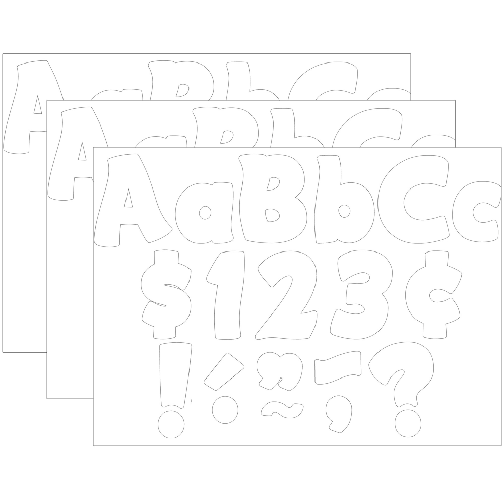 Teacher Created Resources Letters Combo Pack, 4in, White Funtastic, 208 Per Pack, Set Of 3 Packs MPN:TCR5819-3