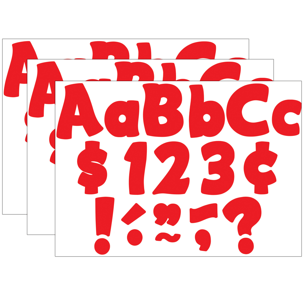 Teacher Created Resources Letters Combo Pack, 4in, Red Funtastic, 208 Per Pack, Set Of 3 Packs MPN:TCR5821-3